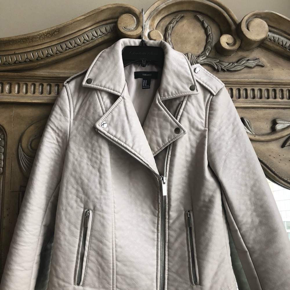 Faux leather moto jacket